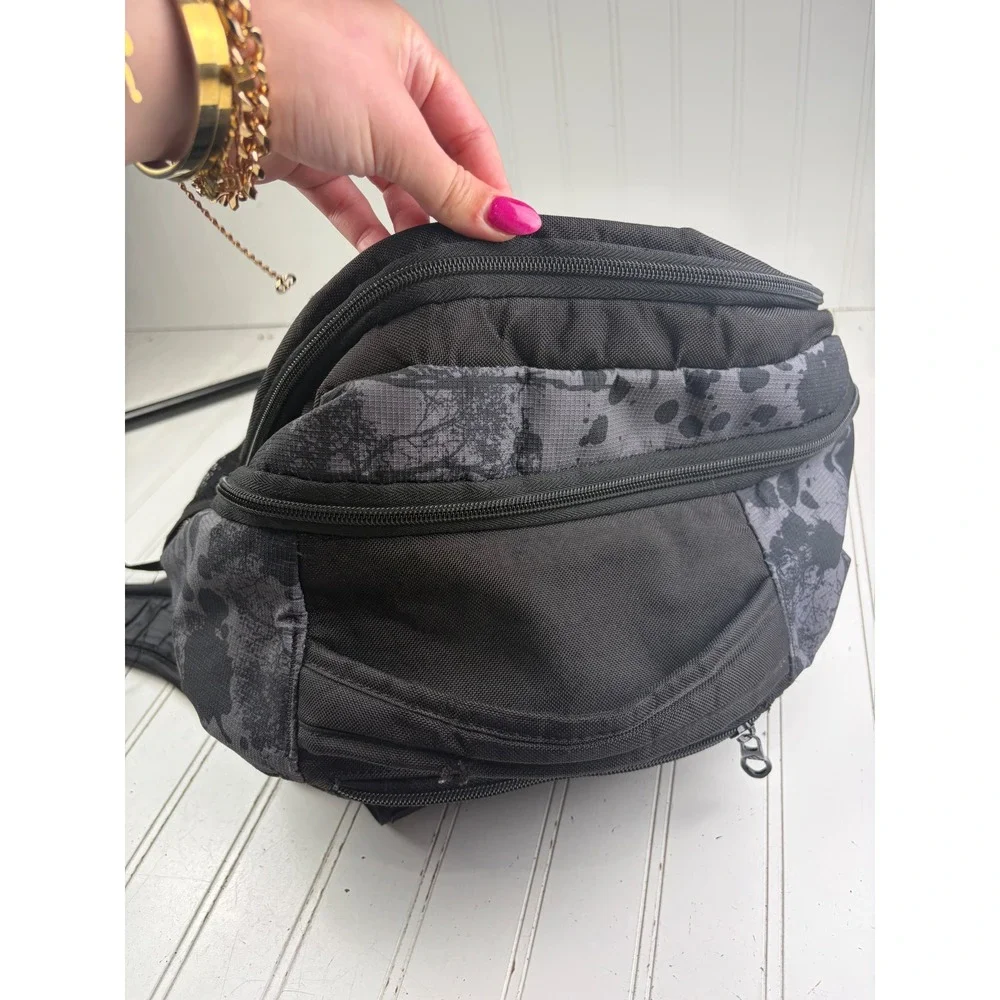 Adidas Unisex Black Gray Graphic Backpack Bookbag Laptop Travel School Bag